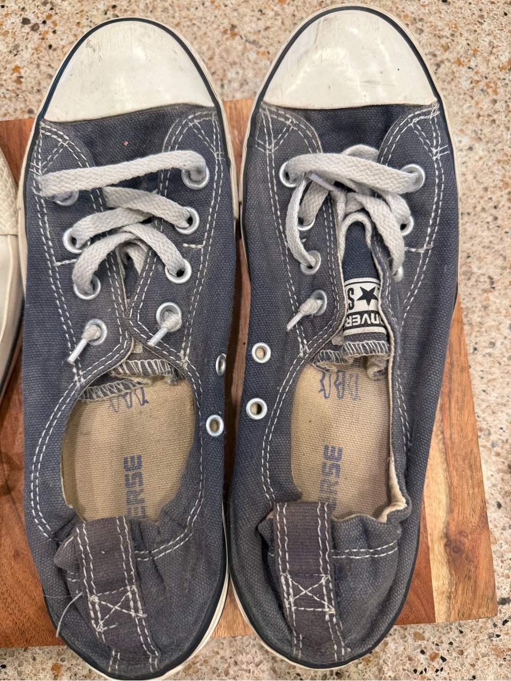 Converse Women’s Canvas Low-Top Sneakers in Navy and White